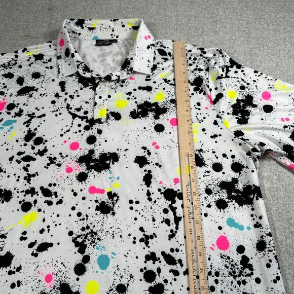 Sunday Swagger Golf Polo Shirt Mens XXL Paint Splatter Performance Stretch Top - Picture 7 of 10